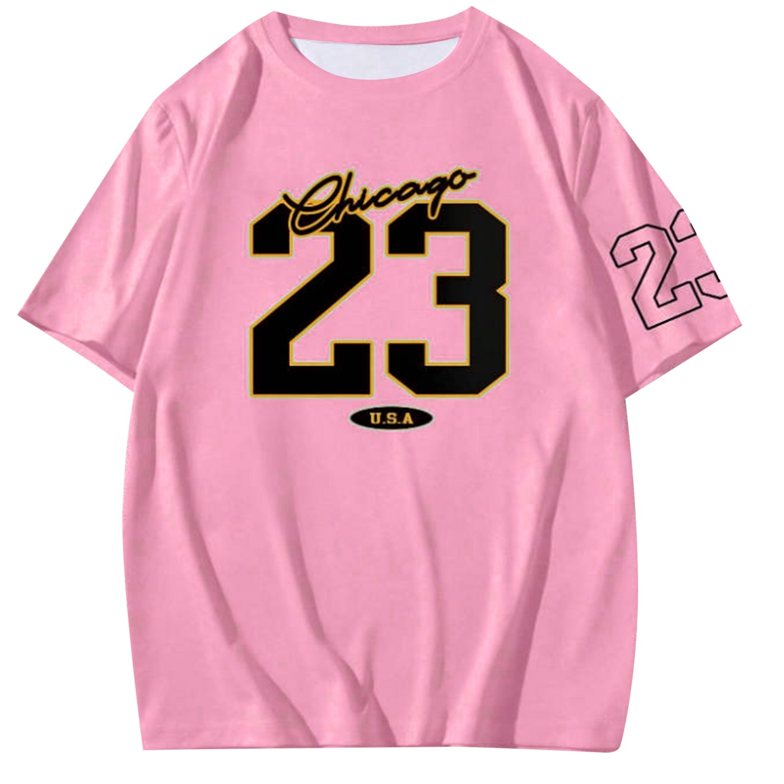 thumbnail image 2 of Camiseta personalizada con estampado alfanumérico para hombre - Cuello redondo y manga corta - Mezcla de algodón, nombre/número personalizado para regalos únicos, 2 of 7